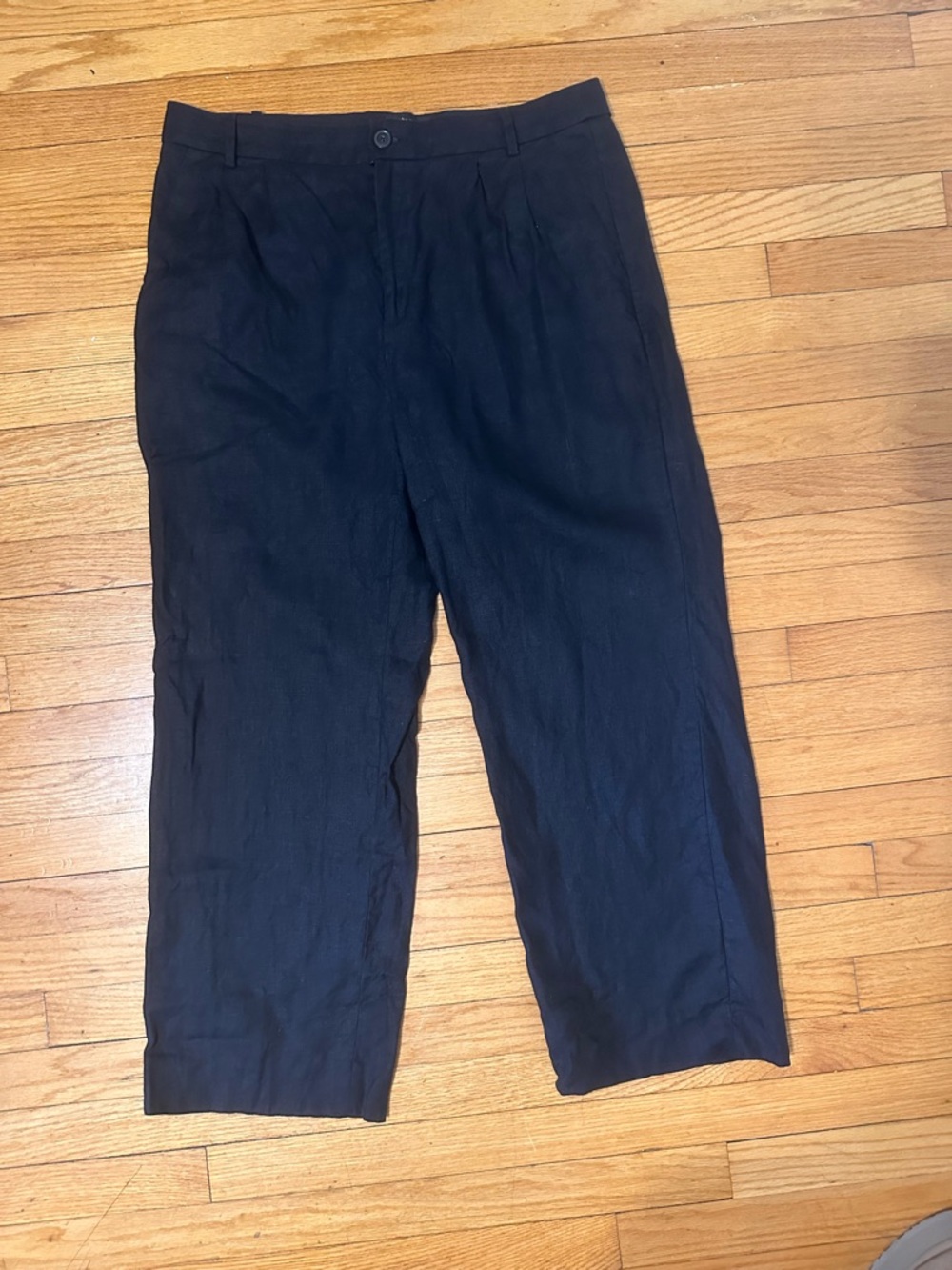 Banana Republic Black Women's Pleated linen pants
